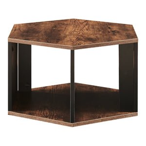 Conjunto de mesa de centro Molde de 2 piezas Negro/Aspecto nogal [en.casa]