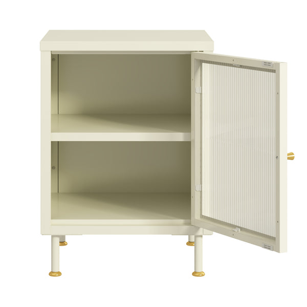 Armario auxiliar Lindau 56x40x40 cm crema blanca [en.casa]