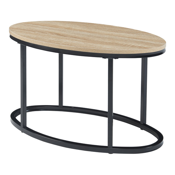 Mesa de comedor Países Bajos juego de 2 negro/roble [en.casa]