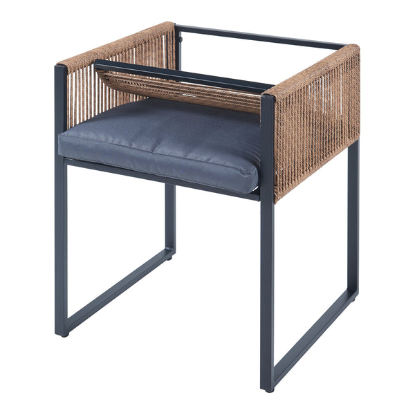 Conjunto de muebles de jardín Accadia 3 piezas Negro/Marrón [casa.pro]