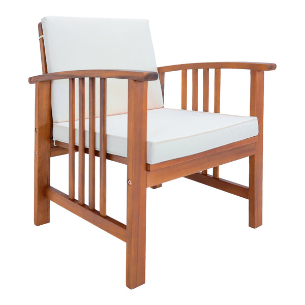 Conjunto de muebles de jardín Brissogne de 4 piezas, madera de acacia con certificación FSC® [en.casa]