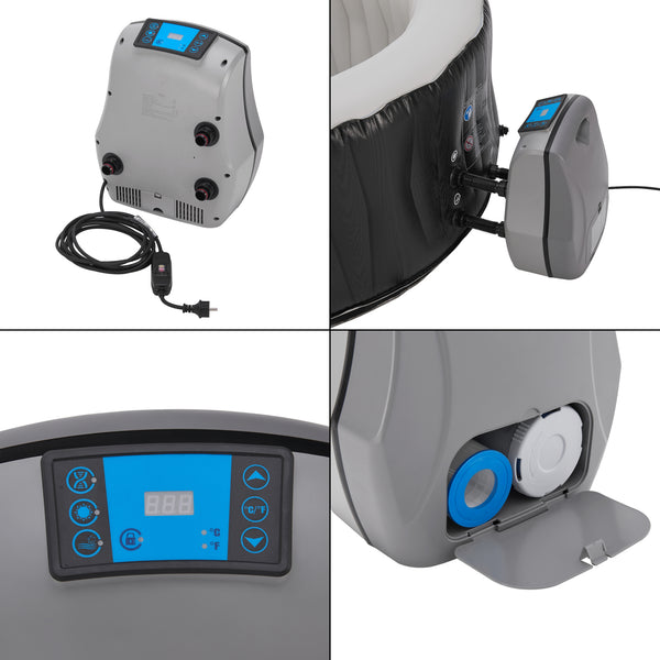 Bañera de hidromasaje inflable Carbone 165x70 cm [pro.tec]