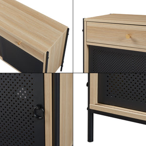 Mueble de televisión Tysnes 120x40x75 cm Roble/Negro [en.casa]