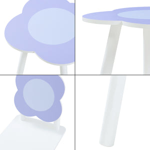 Conjunto de asientos infantiles Simrishamn con diseño de flores Blanco/Lila [en.casa]