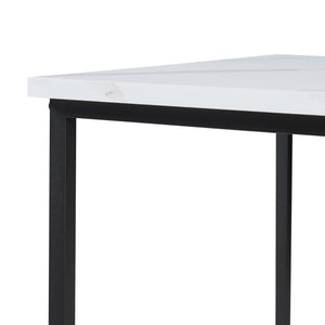 Mesa de centro Trollhättan 3 piezas, aspecto mármol, blanco [en.casa]