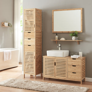 Mueble bajo lavabo Boksereys 60x100x35 cm Bambú Natural [en.casa]