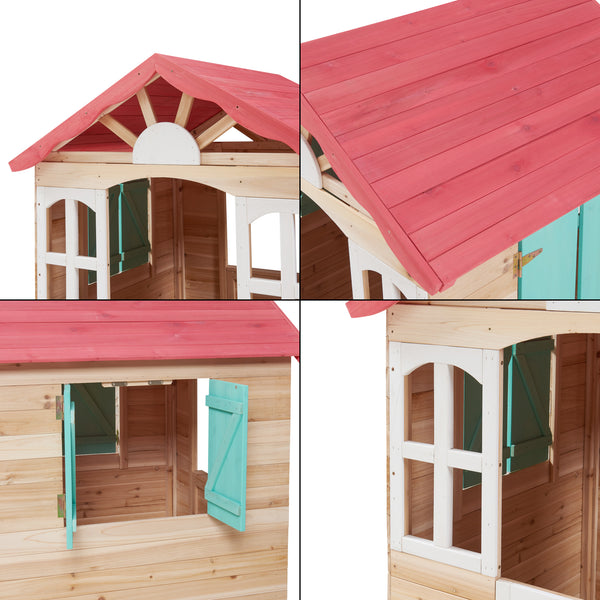 Casita infantil Lulä Caseta de juegos 130x115x101 cm Madera [casa.pro]