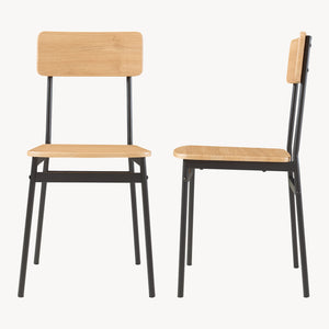 Grupo de comedor Pollenev 5 piezas Negro/Aspecto roble [en.casa]