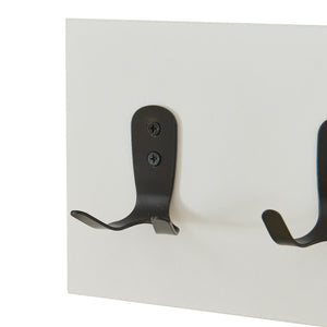 Perchero de pared Vänd con compartimento de almacenamiento 32x60x14 cm Blanco [en.casa]