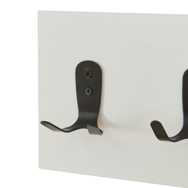 Perchero de pared Vänd con compartimento de almacenamiento 32x60x14 cm Blanco [en.casa]