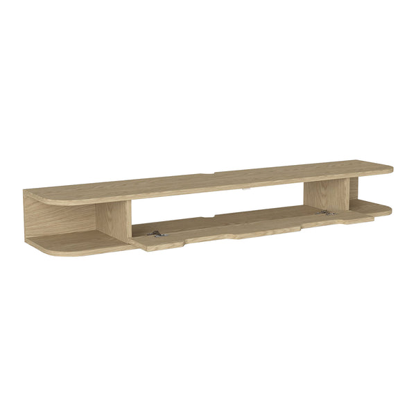 Mueble bajo de TV colgante Karjali 150x30x19 cm aspecto roble [en.casa]