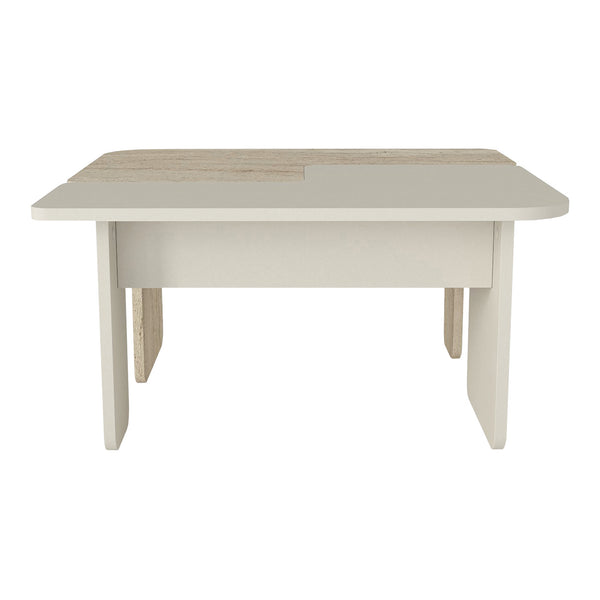 Mesa de centro Boneksbelt de 2 piezas en colores piedra arenisca y travertino [en.casa]