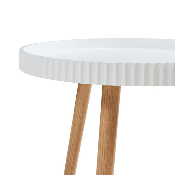 Mesa auxiliar Bongard Ø50x45 cm Blanco [en.casa]