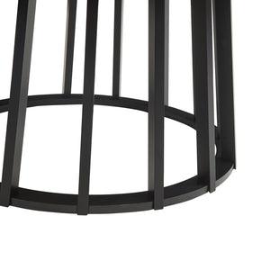 Mesa de centro Buzzard Ø90x45 cm Negro/Aspecto hormigón [en.casa]