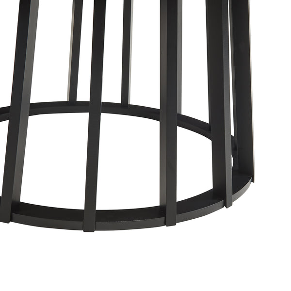 Mesa de centro Buzzard Ø90x45 cm Negro/Aspecto hormigón [en.casa]