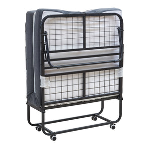 Cama plegable de metal Borjavle con colchón 200x90cm Negro [en.casa]