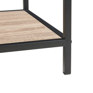 Mesa consola Belana 110x40x80 cm Negro/Aspecto roble [en.casa]