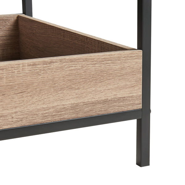 Mesa de centro Belana 100x48x39 cm Negro/Aspecto roble [en.casa]