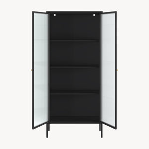 Vitrina Vinterhavn 180x80x35 cm Acero Negro [en.casa]