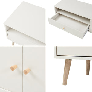 Mueble de televisión Hallevil 150x39x45 cm Blanco [en.casa]