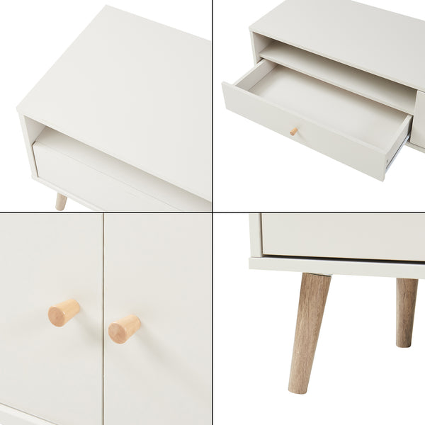 Mueble de televisión Hallevil 150x39x45 cm Blanco [en.casa]