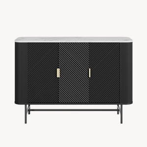 Aparador Olvehok com 3 portas 110x40x77cm - Negro [en.casa]