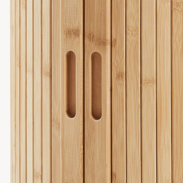 Mesa de noche Nordkapp bambú madera 65xØ40 cm [en.casa]
