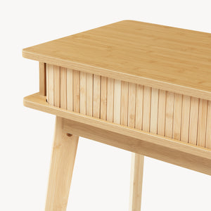 Mesa consola Tysvær con puertas bambú 110x40x78cm - Natural [en.casa]