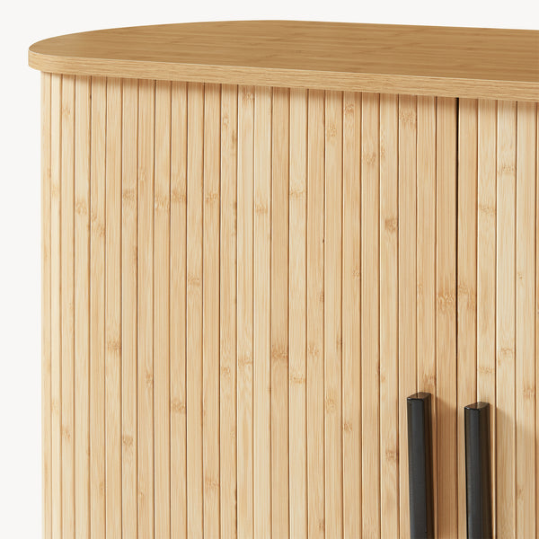 Zapatero / Aparador Tvedestrand 2 puertas bambú 100x40x80cm Natural [en.casa]
