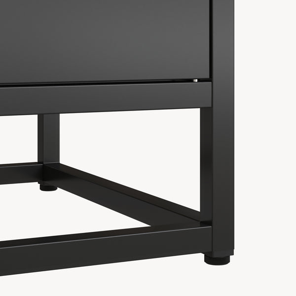 Estantería de pie Hailuoto de 4 niveles acero 180x80x40cm - Negro mate [en.casa]