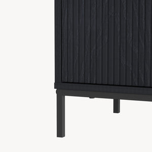 Cajonera Nykapin con 3 cajones MDF 80x80x40cm - Negro [en.casa]