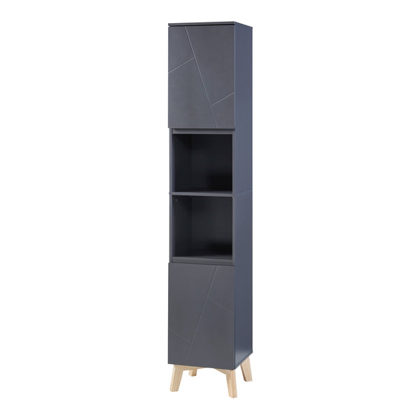 Conjunto de muebles de baño de 5 piezas Overath gris [en.casa]