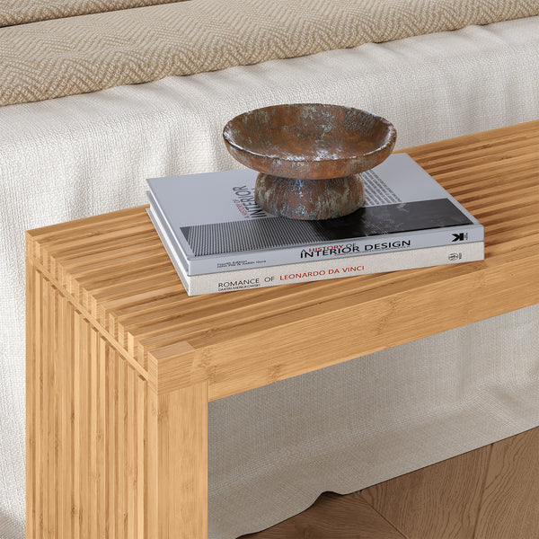 Schuhbank Korjad 90x33x43 cm Bambus [en.casa]