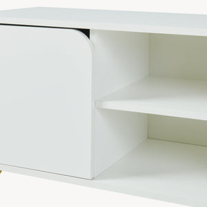 Mueble de televisión Reyri 120x39x52 cm Blanco/Dorado [en.casa]