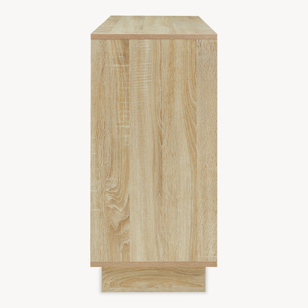 Aparador Kenta 100x35x72 cm aspecto roble Sonoma/Blanco [en.casa]
