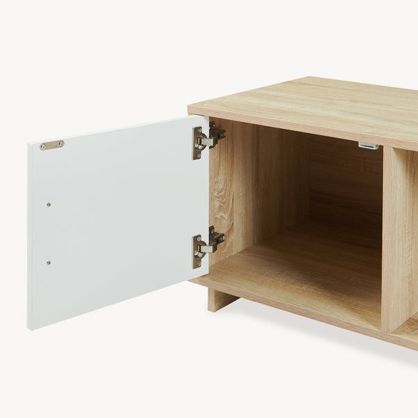 Mesa de centro Kenta 80x45x40 cm aspecto roble Sonoma/blanco [en.casa]