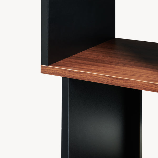 Mesa auxiliar Trond 50x33x29 cm Negro/Aspecto nogal [en.casa]
