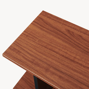 Mesa auxiliar Trond 80x29x60 cm Negro/Aspecto nogal [en.casa]