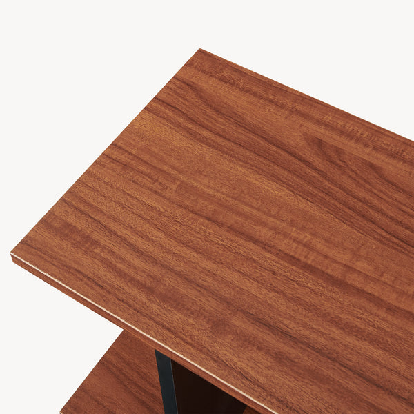 Mesa auxiliar Trond 80x29x60 cm Negro/Aspecto nogal [en.casa]