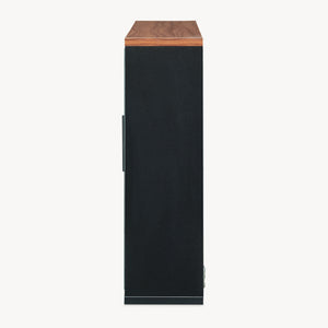 Armario con espejo Trond 50x60x15 cm Negro/Aspecto nogal [en.casa]