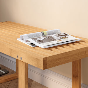 Banco para entrada Aarela bambú 91x41x38cm Natural [en.casa]