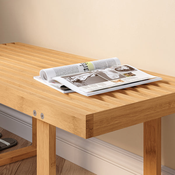 Banco para entrada Aarela bambú 91x41x38cm Natural [en.casa]