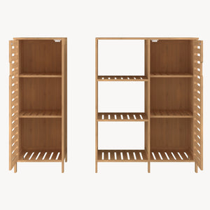 Aparador de 2 piezas Hakseri 87x99x33cm - Bambus [en.casa]