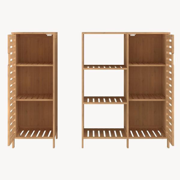 Aparador de 2 piezas Hakseri 87x99x33cm - Bambus [en.casa]