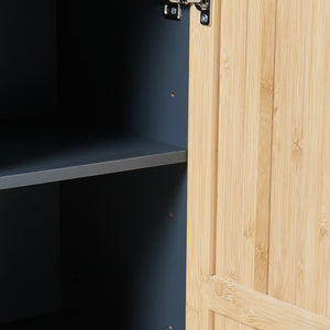 Armario de baño Svanes 90x30x30 cm Gris oscuro/Natural [en.casa]