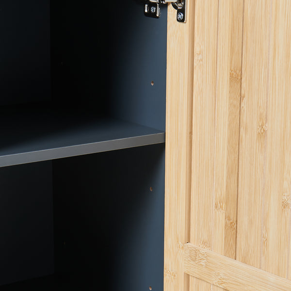 Armario de baño Svanes 90x30x30 cm Gris oscuro/Natural [en.casa]