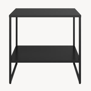 Mesa auxiliar Salsnes 53x51x51 cm con estante Acero Negro [en.casa]