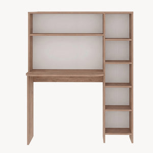 Escritorio con estantería Onega 143x114x40 cm Efecto madera [en.casa]