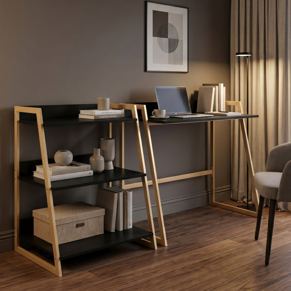 Estantería Kuomi 84x53x47 cm Beige/Gris Oscuro [en.casa]