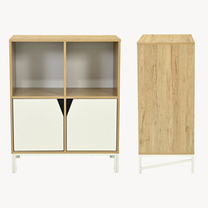Cómoda Kerrköndam 94x76x40 cm aspecto roble/blanco [en.casa]
